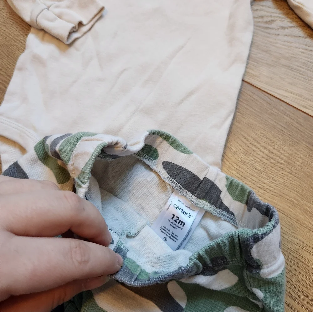 12m Carter's Boys camo Joggers Outfit